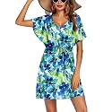 Ekouaer Womens Swimsuit Coverup Short Sleeve Beach