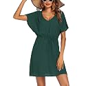 Ekouaer Womens Swimsuit Coverup Short Sleeve Beach