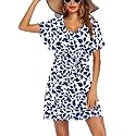 Ekouaer Womens Swimsuit Coverup Short Sleeve Beach