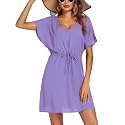 Ekouaer Womens Swimsuit Coverup Short Sleeve Beach
