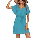 Ekouaer Womens Swimsuit Coverup Short Sleeve Beach