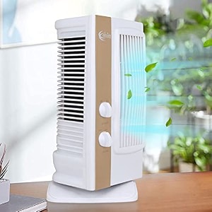 ekvira high speed fan  high-speed small compact portable 120 wide oscillation for home kitchenfeet office 12 feet height  without water  includes usb mobile charger -white