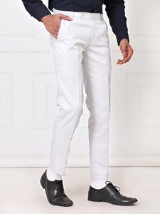 El Cielo Regular Fit Men White Trousers