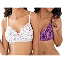 Full Coverage Cotton Printed White amp Purple