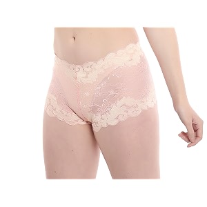 Women Pink Lace Boyshort Elpppnll18-P ELGANTE