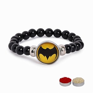 el regalo 1pc superhero kids marvel theme rakhi with replacement button for brother- kids unisex rakhi with roli chawal rakhi message card in rakhi gift box for little bro
