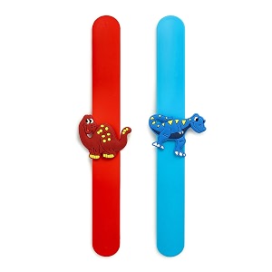 el regalo 2 pcs dinosaurs snap wrist slap bands  silicone dinosaurs wristband kids party favors slap bands for kids