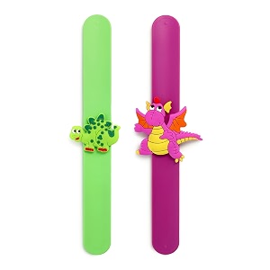 el regalo 2 pcs dinosaurs snap wrist slap bands  silicone dinosaurs wristband kids party favors slap bands for kids