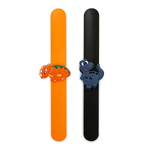 el regalo 2 pcs dinosaurs snap wrist slap bands  silicone dinosaurs wristband kids party favors slap bands for kids