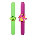 El Regalo 2 PCs Dinosaurs Snap Wrist Slap Bands | Silicone Dinosaurs Wristband Kids Party Favors Slap Bands for Kids