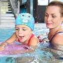 El Regalo 2 PCs Swim Cap Kids/Toddlers, Comfortable Breathable Polyester Fabric Swimming Caps Cute Cartoon Dolphin, Shark, Owl, Mermaid Fairy, Unicorn, Giraffe Swim Caps (Dinosaur &amp; Blue Owl)