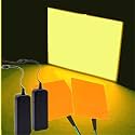 El Sheet Panel Light - Paper Electroluminescent Cuttable Mask Eye Lighting DIY Cosplay Party Decoration Continuous/Strobe (10x10CM 2Pcs Yellow)