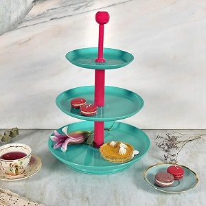 elan 3 tier cake stand 3 t knob aquapink bluepink