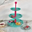 Elan 3 TIER CAKE STAND (3 T Knob Aqua,Pink, Blue,Pink)
