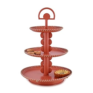 elan 3 tier round mild steel cake stand 3 t  knob antique black