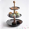 Elan 3 TIER ROUND MILD STEEL CAKE STAND (3 T ) (Knob Antique Black)