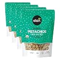 Elan Organic Sea Salted Pistachios, 5.1 oz, In Shell, Salted with Sea Salt, Lightly Roasted, Naturally Open, Non-GMO, Vegan, Gluten-Free, Kosher, Healthy Snacks (Pack of 4)