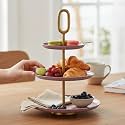 livingwithelan Elan Ovalo 3 Tier Cupcake Stand, Mild Steel, Round, Multipurpose Dessert Serving Platter for Party, Birthday, Wedding Gifts (Mauve)
