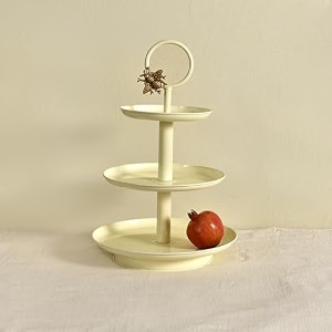 livingwithelan elan royal hive 3 tier cupcake stand mild steel round multipurpose dessert serving platter for party birthday wedding off white