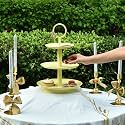 livingwithelan ELAN Royal Hive 3 Tier Cupcake Stand, Mild Steel, Round, Multipurpose Dessert Serving Platter for Party, Birthday, Wedding (Butter Yellow)