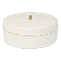 Elan Stainless Steel Roti Box Chapatti Hotpot | Elegant Design | Food Grade | Ideal for Papad, Bread, Snak Storage | Easy to Open and Store | Roti Tight Lid diwali gift (Casserole, Off White)