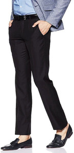 elanhood regular fit men black trousers