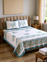 elanorhomes Cotton King Flat 240 TC Floral