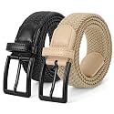 Elastic Braided Belt Mens Golf Belts No-Hole Design Woven Belt for Golf