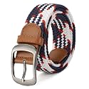 Elastic Braided Belt Mens Golf Belts No-Hole Design Woven Belt for Golf
