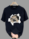 ELBATROSS Graphic Print Men Round Neck Black