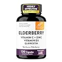 Elderberry Vitamin C and Zinc Supplement For Immune Support | 120 Capsules