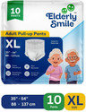 Elderly Smile Super Absorbent Premium Pull Up Pants | Waist Size (35"-54") | Adult Diapers - XL (10 Pieces)