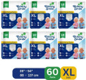Elderly Smile Super Absorbent Premium Pull Up Pants | Waist Size (35"-54") | Pack of 6 Adult Diapers - XL