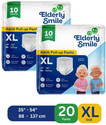 Elderly Smile Super Absorbent Premium Pull Up Pants | Waist Size (35"-54") | Pack of 2 Adult Diapers - XL