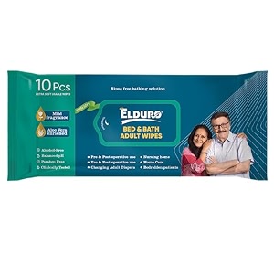 elduro wipes wet wipes wet wipes for face wet wipes for adults wet tissues wipes for adults bed and bath unisex adult alcohol free aloe vera enriched paraben free - pack of 1 10 counts