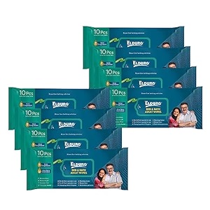 elduro wipes wet wipes wet wipes for face wet wipes for adults wet tissues wipes for adults bed and bath unisex adult alcohol free aloe vera enriched paraben free - pack of 8 80 counts