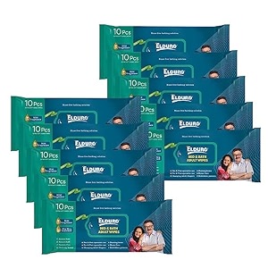 elduro wipes wet wipes wet wipes for face wet wipes for adults wet tissues wipes for adults bed and bath unisex adult alcohol free aloe vera enriched paraben free - pack of 10 100 counts