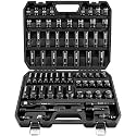 ELEAD 67 Piece 1/2" Drive Deep Impact Socket Set: Standard SAE (3/8"-1-1/4") & Metric (8-24 mm), Including 3 ", 5", 10" Extension Bar, Universal Joint, Ratchet Handle and Adapter