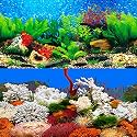 ELEBOX New 15.7" x 40" Fish Tank Background 2 Sided River Bed & Lake Background Aquarium