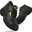 ELECANT Industrial Work Safety Shoes with Steel Toe | Water and Acid Resistant | Factory Safety Shoes for Men’s (Black)