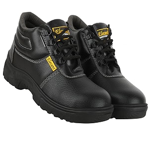 ELECANT Lace-up Steel Toe PVC Sole and