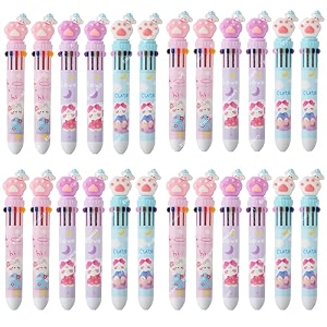 10 in 1 pens for kids ball pen set for schoolampoffice-cartoon pen for officeschool stationery items for kids-stationery kitstationery setbirthday return gift for boys amp girls 24 cat paw