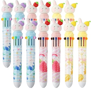 10 in 1 retractable ballpoint pen multicolor pens all in one stylish 10 color pens 05mm for office school stationery students children birthday return gift for boys amp girls 12 rabbit