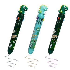 10 in 1 retractable ballpoint pen multicolor pens all in one stylish 10 color pens 05mm for office school stationery students children birthday return gift for boys amp girls 3 dinosaur