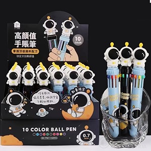 10 in 1 retractable ballpoint pen multicolor pens all in one stylish 10 color pens 05mm for office school stationery students children birthday return gift for boys amp girls 3 astronaut