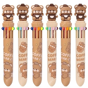 10 in 1 retractable ballpoint pen multicolor pens all in one stylish 10 color pens 05mm for office school stationery students children birthday return gift for boys amp girls 6 bear