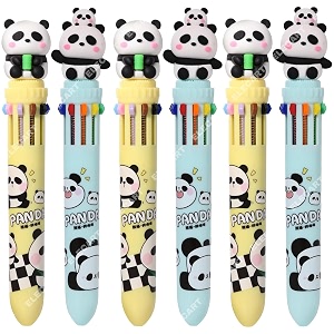 10 in 1 retractable ballpoint pen multicolor pens all in one stylish 10 color pens 05mm for office school stationery students children birthday return gift for boys amp girls 6 panda