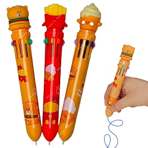 10 in 1 retractable ballpoint pen multicolor pens all in one stylish 10 color pens 05mm for office school stationery students children birthday return gift for boys amp girls 3 fast food