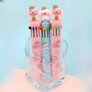 10 in 1 retractable ballpoint pen multicolor pens all in one stylish 10 color pens 05mm for office school stationery students children birthday return gift for boys amp girls 3 bunny