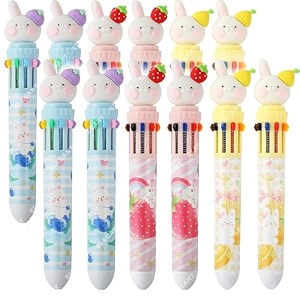 10 in 1 retractable ballpoint pen multicolor pens all in one stylish 10 color pens 05mm for office school stationery students children birthday return gift for boys amp girls 24 rabbit